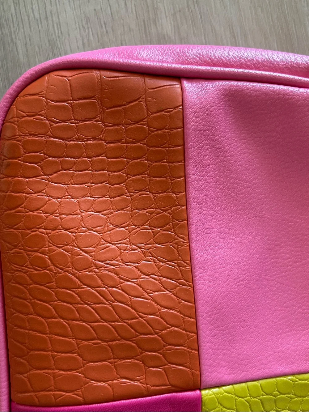 Wild Fable Colorblock Pink Shoulder Bag with Orange & Yellow Panels